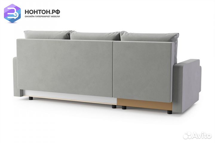 Диван угловой еврокнижка Мидгард серый