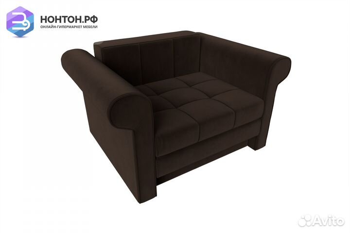 Кресло выкатное Берли микровельвет коричневый