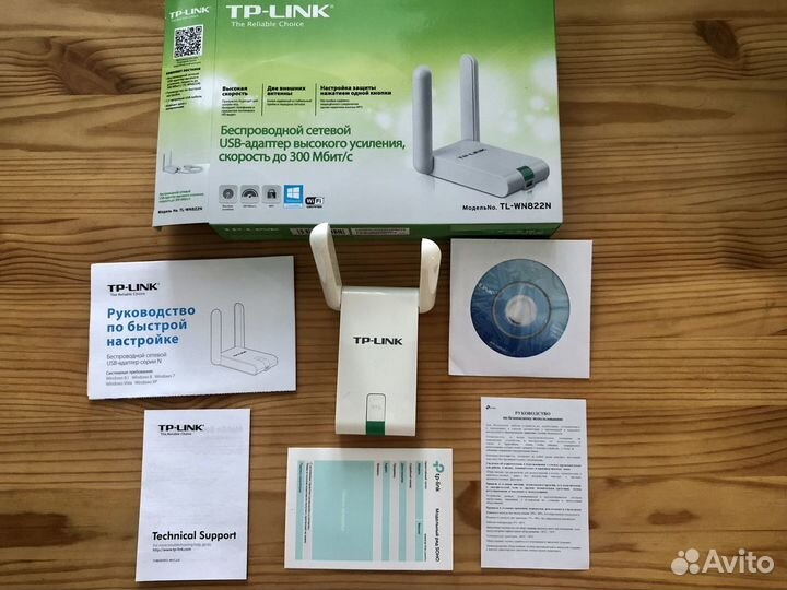 TP-link TL-WN822N сетевой адаптер Wi-Fi белый