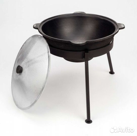 Казаны чугунные круглое и плоское дно