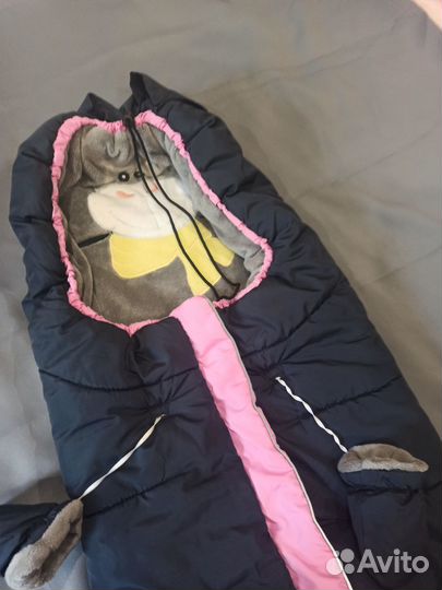 Детский зимний спальный мешок в коляску