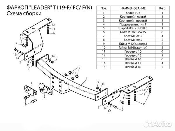 Фаркоп Toyota Highlander 2007-2013