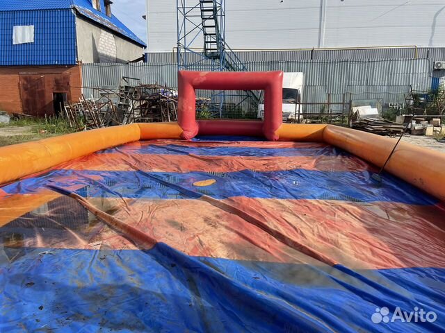 Горка водная со скатом длина 10 м с бассейном