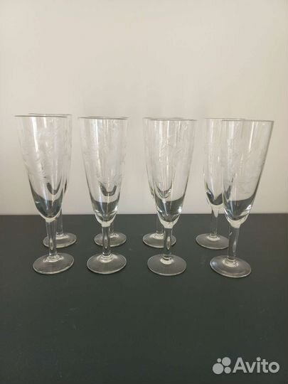Фужеры для шампанского стекло СССР 8 шт
