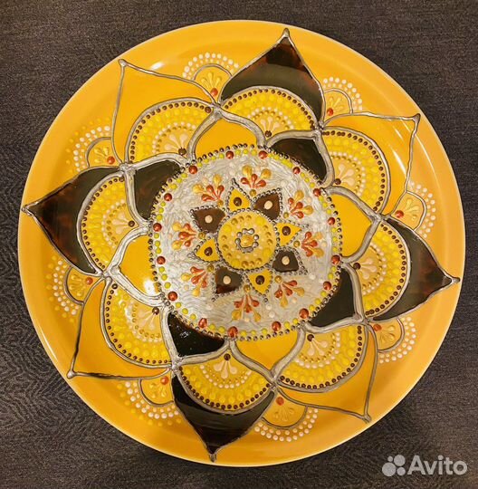 Декоративная тарелка на стену ручной работы