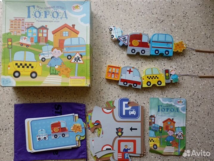 Развивающие игрушки город шнуровка пазл