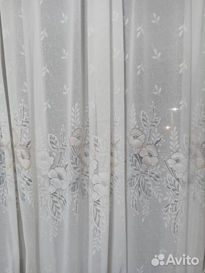 Тюлевая штора с рисунком