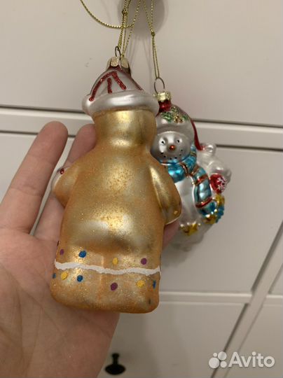 Большие стеклянные новогодние игрушки,пакетом