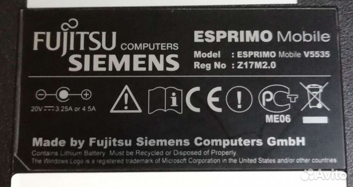 Ноутбук siemens 15'