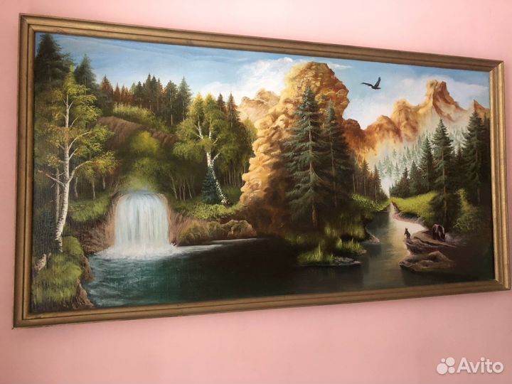 Картина маслом на холсте, большая, 1,75*0,92