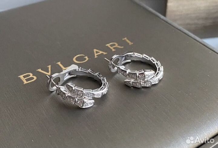 Зoлoтые cеpьги bvlgari Sеrреnti 585п.750п