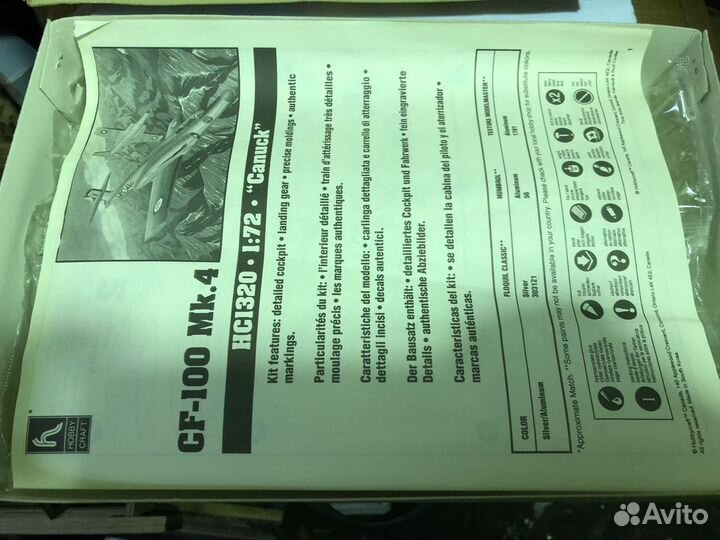 Сборная модель самолета1:72 canuck, CF100MK 4