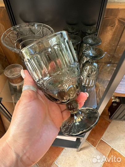 Набор бокалов из цветного стекла (6 шт)