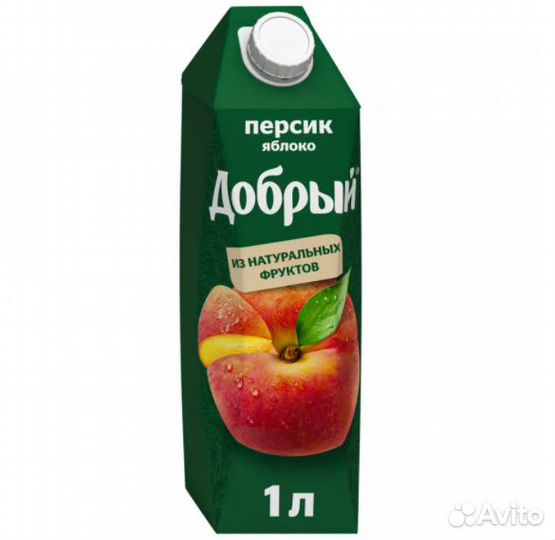 Сок Добрый Персик-Яблоко 1л