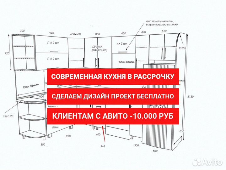 Кухонный гарнитур реальная цена