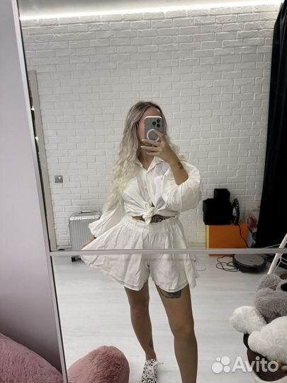 Комплект юбка шорты и рубашка