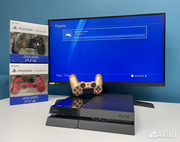 Sony playstation PS4 FAT + 100 игр подписка на год объявление продам