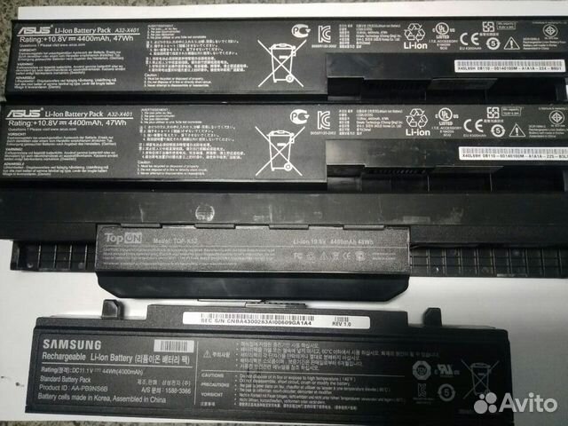 Аккумуляторы,батареи от ноутбуков, разбор,запчасти