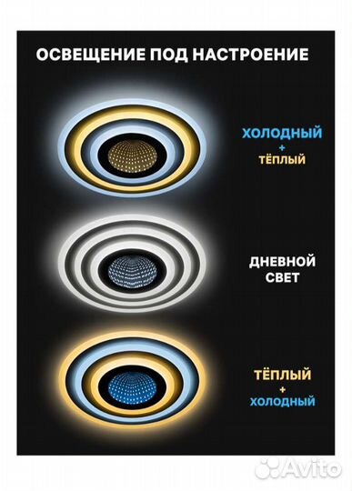 Люстра потолочная, светодиодная