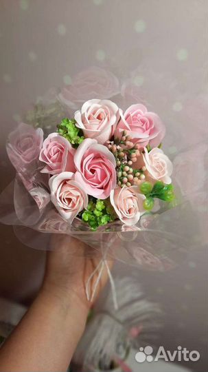 Букетик комплимент из мыльных цветов