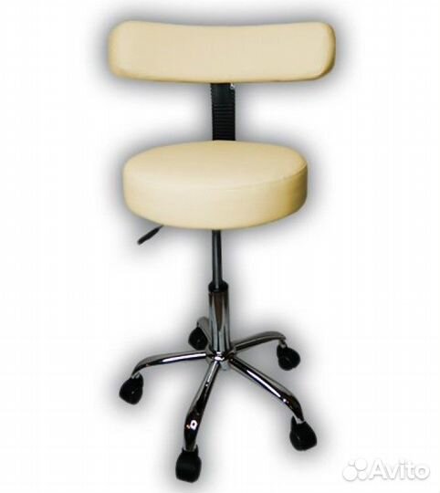 Стул таблетка на колесах У-166 GB 613 бежевый