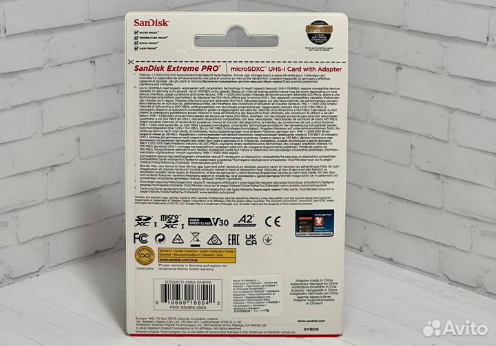 Sandisk Extreme Pro 256Gb Карта памяти MicroSD