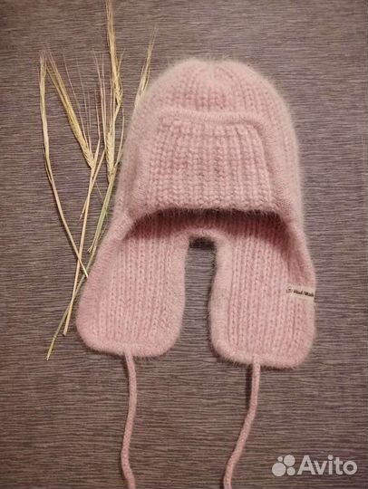 Шапка ушанка женская и варежки из пуха норки