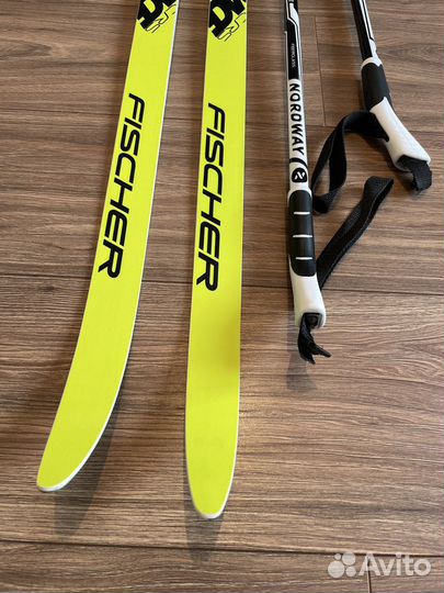 Лыжи и крепления Fischer палки Nordway