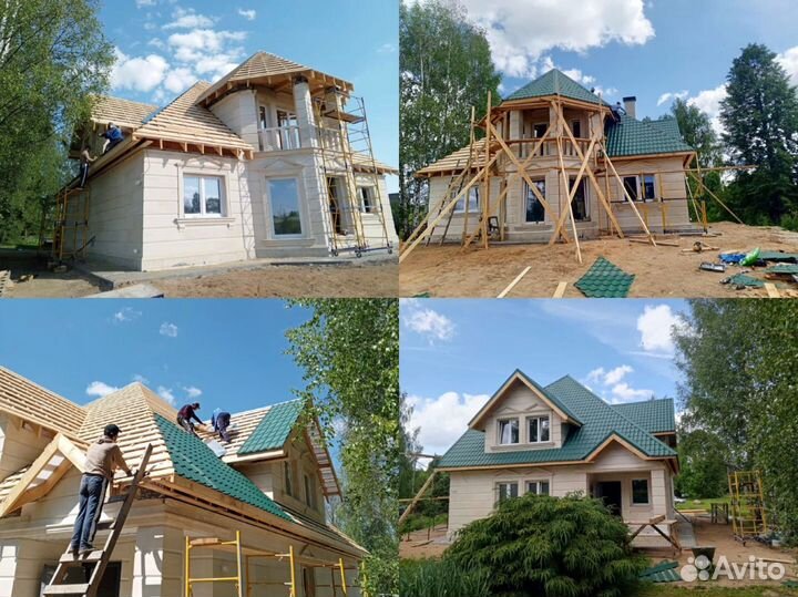 Бригада строителей,кровля,реконструкция,фасад