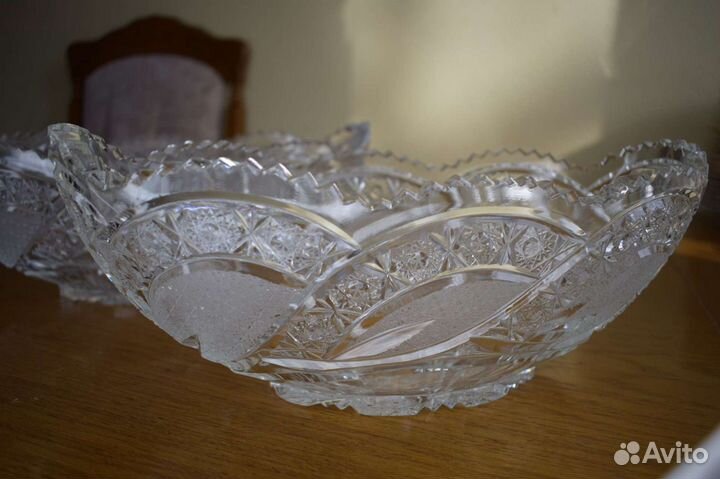 Хрустальная ваза огромная Богемия