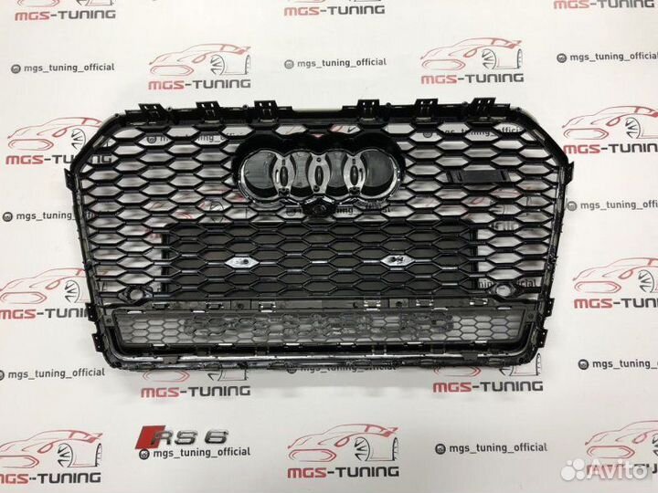 Решетка на Audi A6 в стиле RS6 14-18 гг. дизайн 1