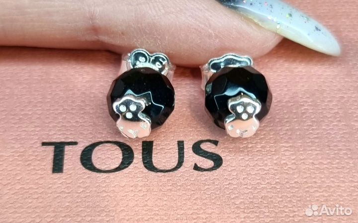 Серьги тоus Вear с ониксом