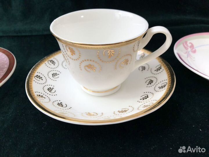 Чашка+блюдце для чая/кофе. Костяной фарфор