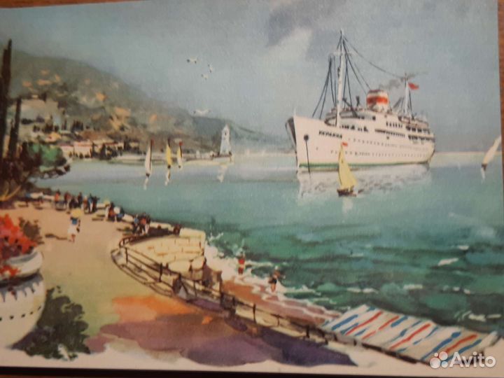 Открытки СССР Теплоходы ммф