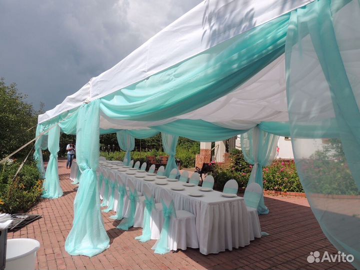Аренда шатра с полом и ковролином, и без