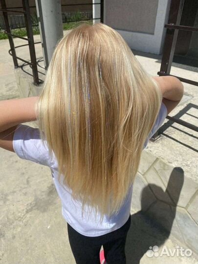 Блестящие нити в волосы