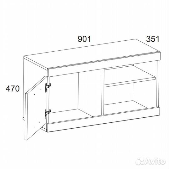Тумба 1D2N, oskar, цвет дуб Санремо