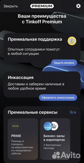 Tinkoff premium (стикер, бизнес-залы, страховка)