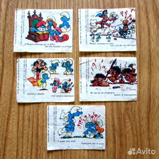 Вкладыши наклейки жвачки комиксы, смурфики, PatBom