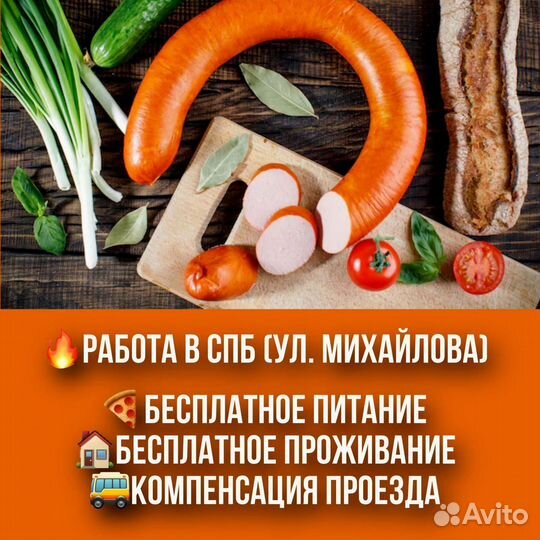 Разнорабочий с питанием в СПБ