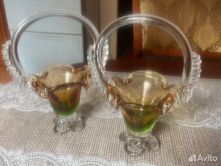 Парные вазы-конфетницы,1300 за обе