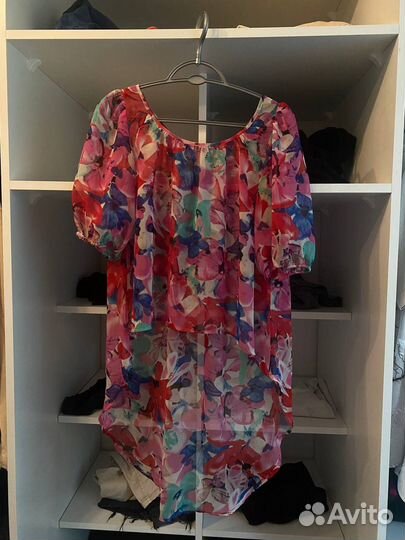 Топ со шлейфом полупрозрачный