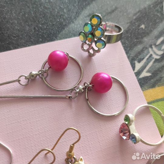 Бижутерия кольца, серьги, Лот