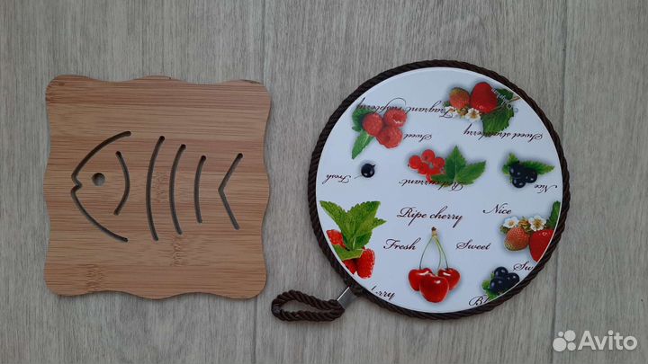 Подставка под горячее керамика дерево 2 шт. Бу