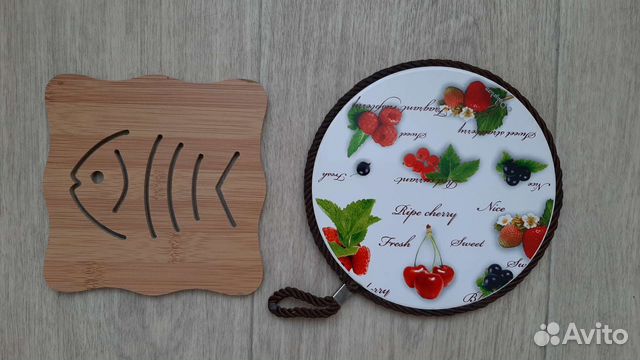 Подставка под горячее керамика дерево 2 шт. Бу