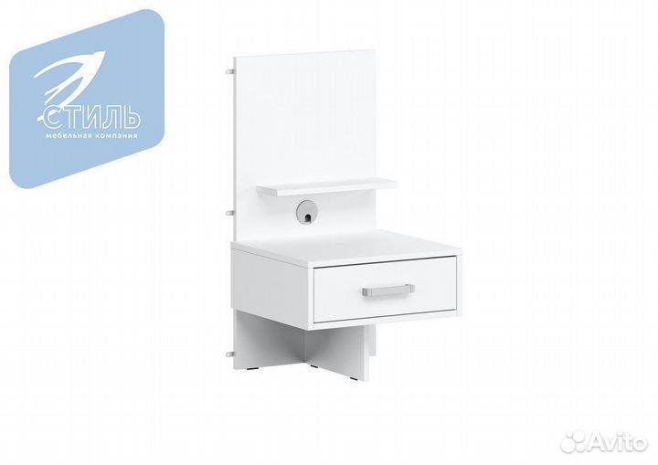 Эва тм-007 Прикроватная тумба Белый (Гладкий)