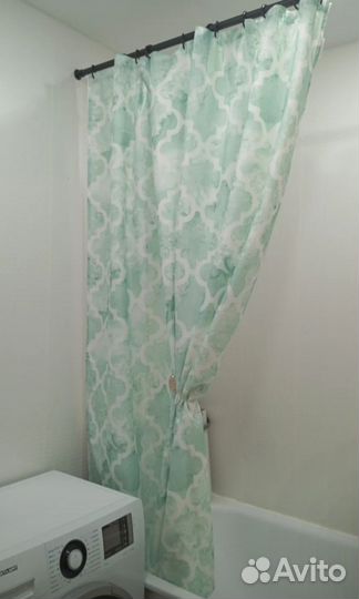 Набор для ванной коврик, штора