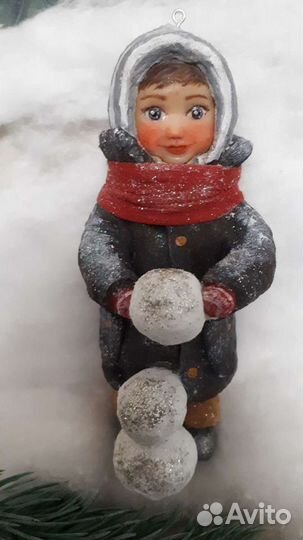 Авторская кукла, Ватная ёлочная игрушка