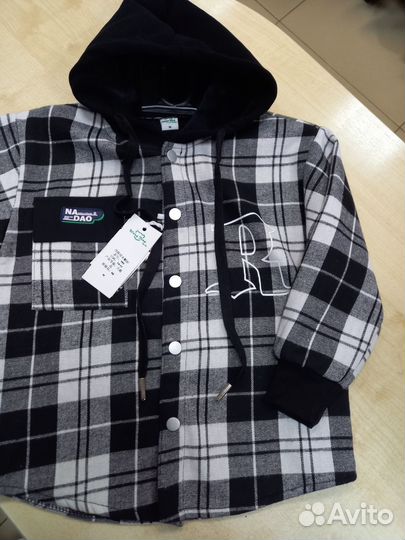 Рубашка в клетку теплая для мальчика