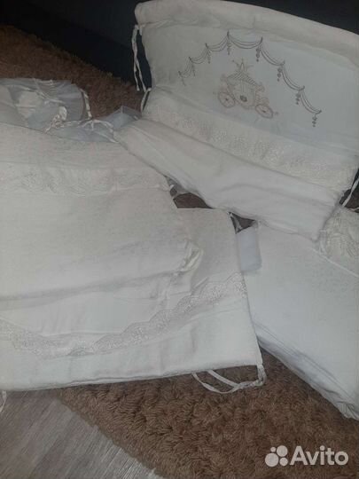 Комплект:бортики,балдахин и одеяло